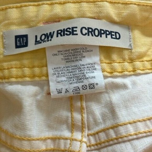 Gap Cropped Jeans Women's Size 6 Yellow Mid Rise Stretch - Picture 7 of 8
